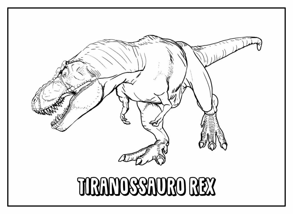 Desenho Educativo T-Rex para pintar