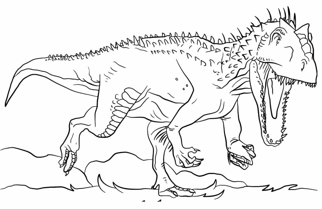 Desenho para colorir do dinossauro T Rex · Creative Fabrica