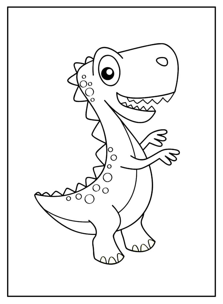 Desenhos para colorir T Rex para crianças · Creative Fabrica