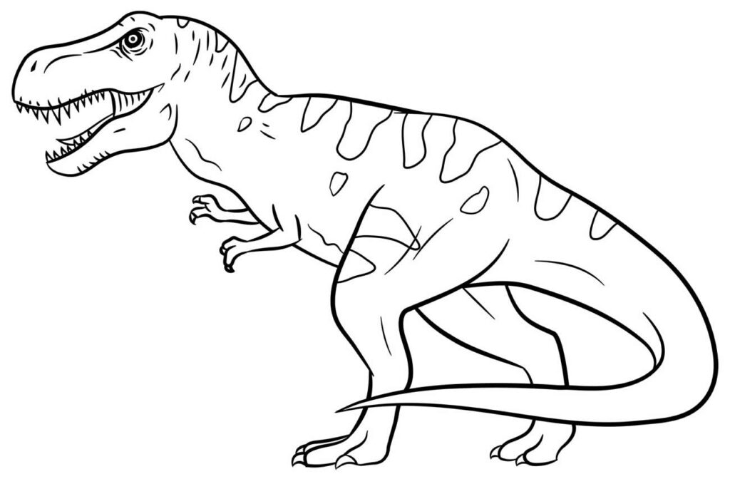 Desenho para colorir do dinossauro T Rex · Creative Fabrica