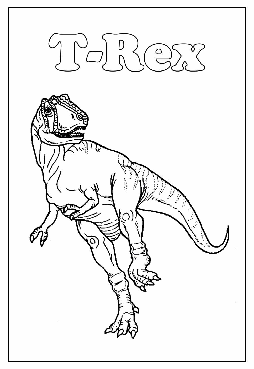 Desenho Educativo de T-Rex para colorir