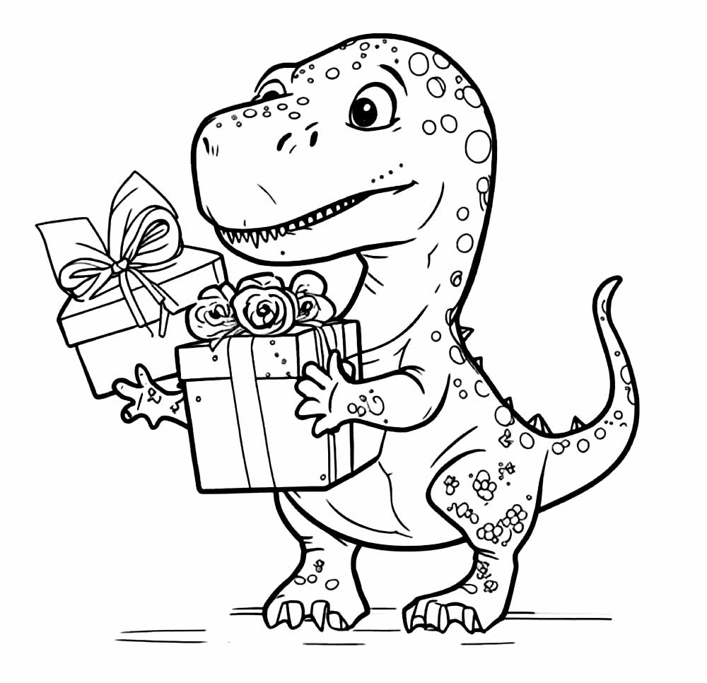Desenho de Dinossauro para colorir - T-Rex