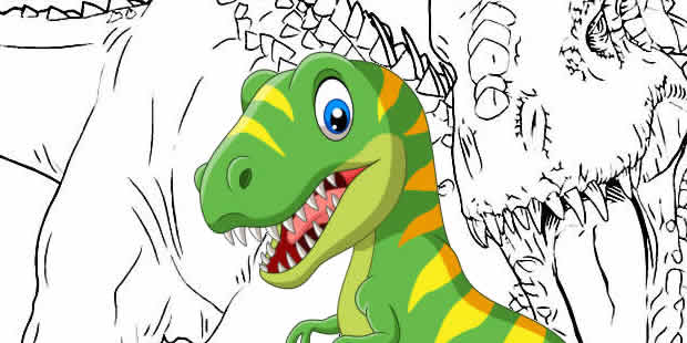 50+ Desenhos para colorir de dinossauro T-Rex - Dicas Práticas