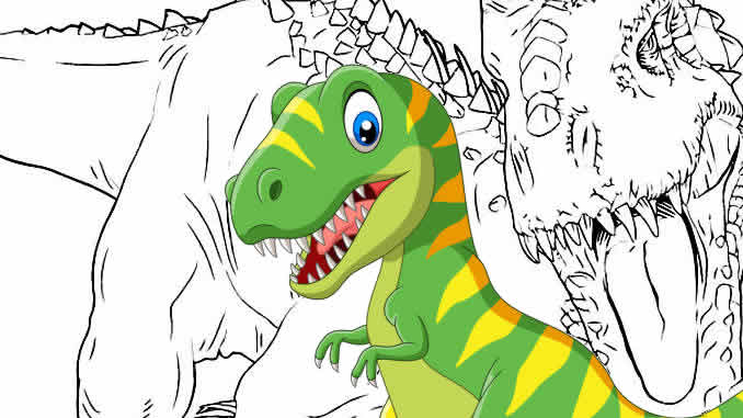 Desenhos de T-Rex para colorir - Bora Colorir