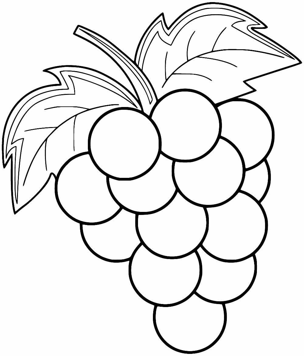 Desenhos de Uva para colorir - Bora Colorir