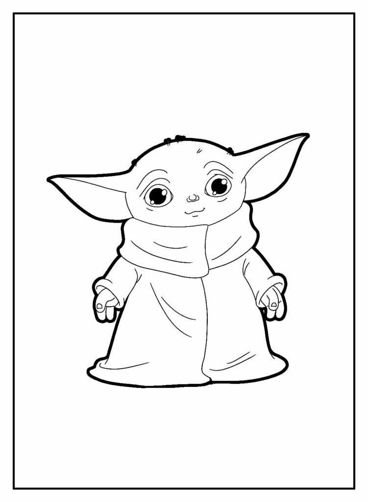 Desenhos Baby Yoda para pintar