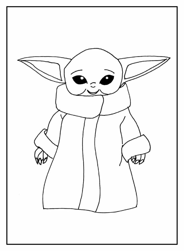 Desenho para colorir Baby Yoda