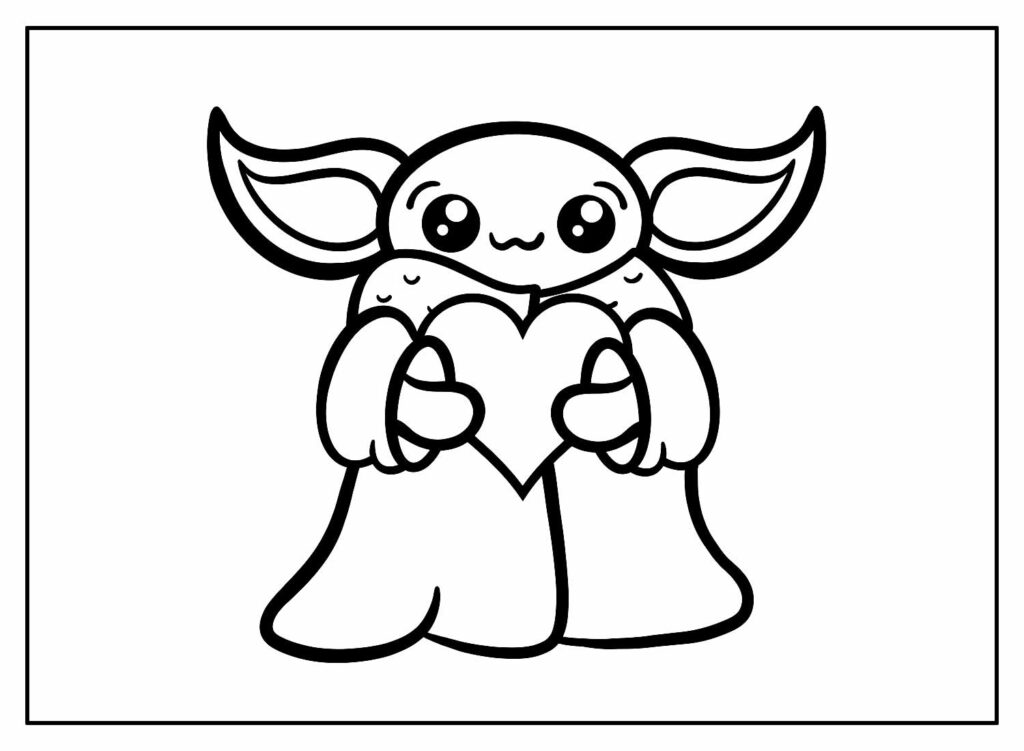 Desenho para colorir Baby Yoda