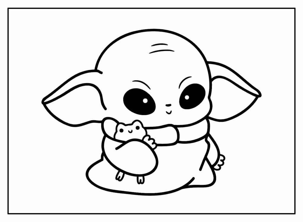 Desenho para colorir Baby Yoda