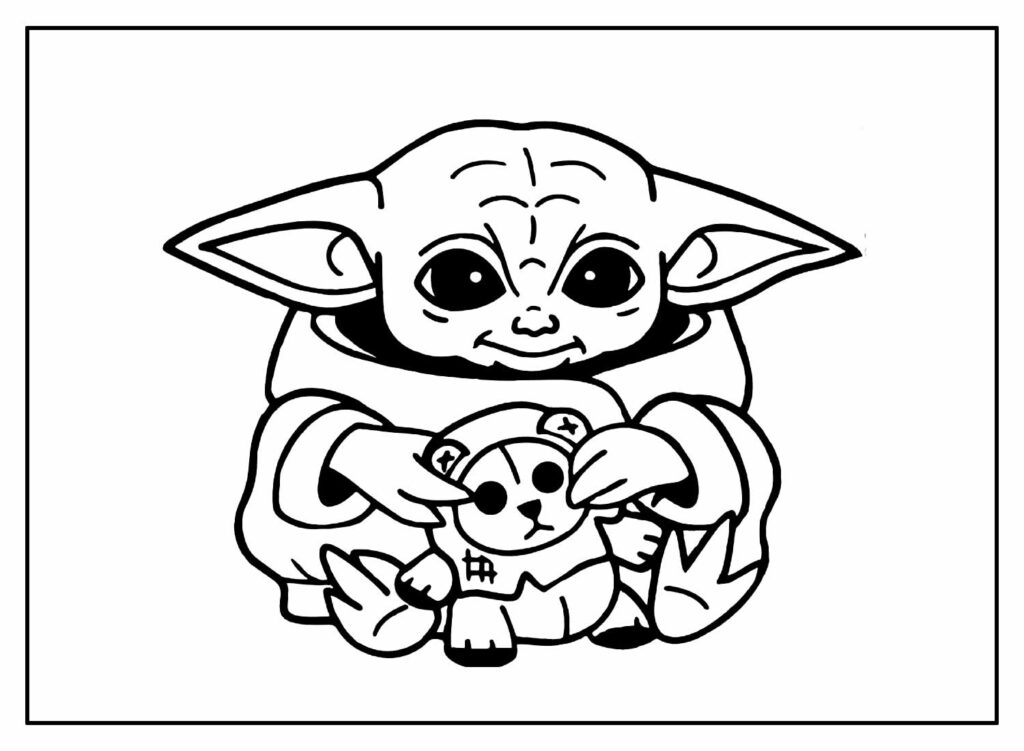 Desenho para colorir de Baby Yoda