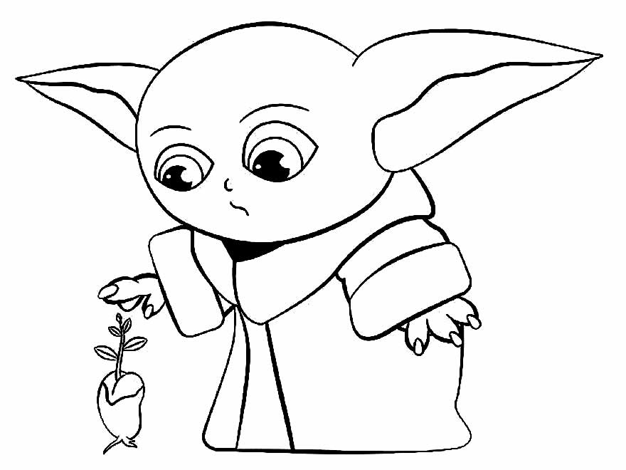 Baby Yoda - Star Wars - Imprimir - Pintar