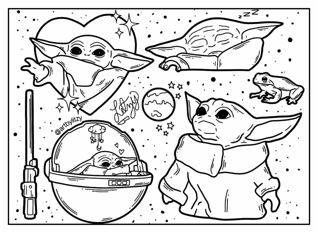 Desenhos para colorir Baby Yoda