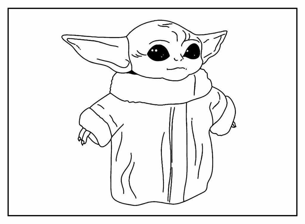 Desenho Baby Yoda para colorir