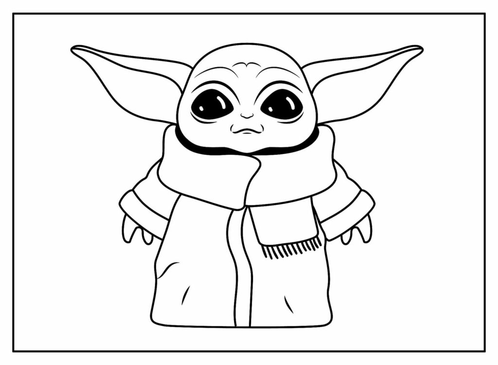 Desenho Baby Yoda para colorir