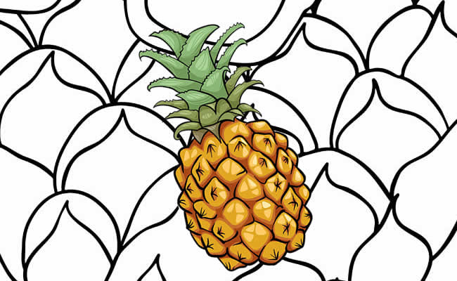 Desenhos de Abacaxi para colorir
