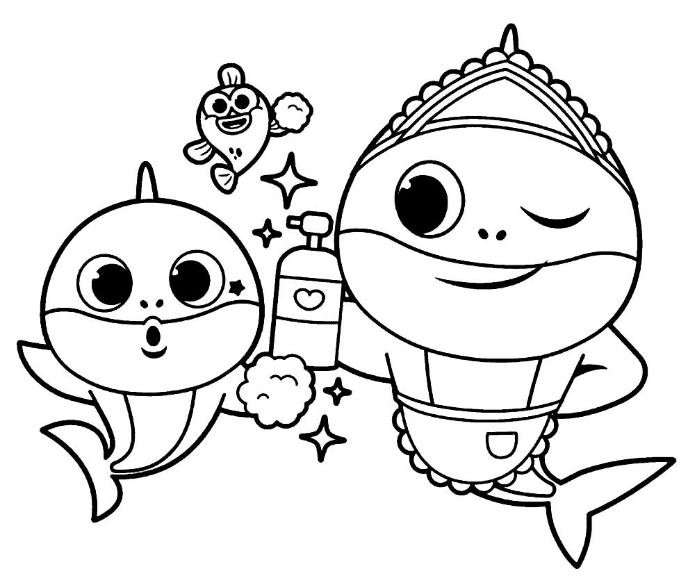 Desenhos de Baby Shark para colorir - Bora Colorir