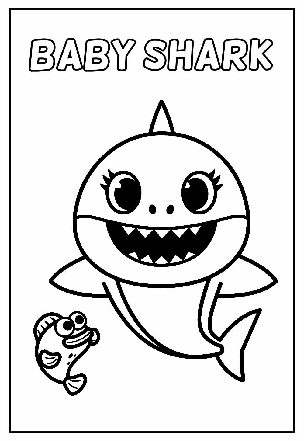 Desenho de Baby Shark para colorir