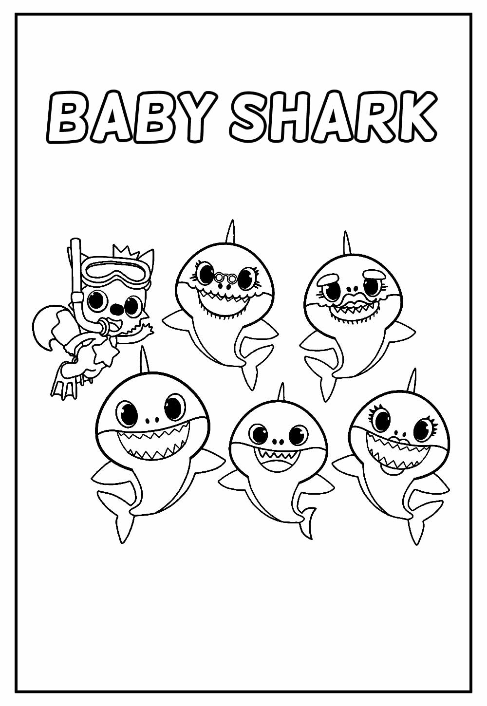 Desenho de Baby Shark para colorir