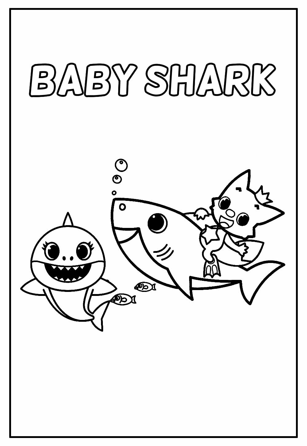 Desenho Educativo de Baby Shark para colorir