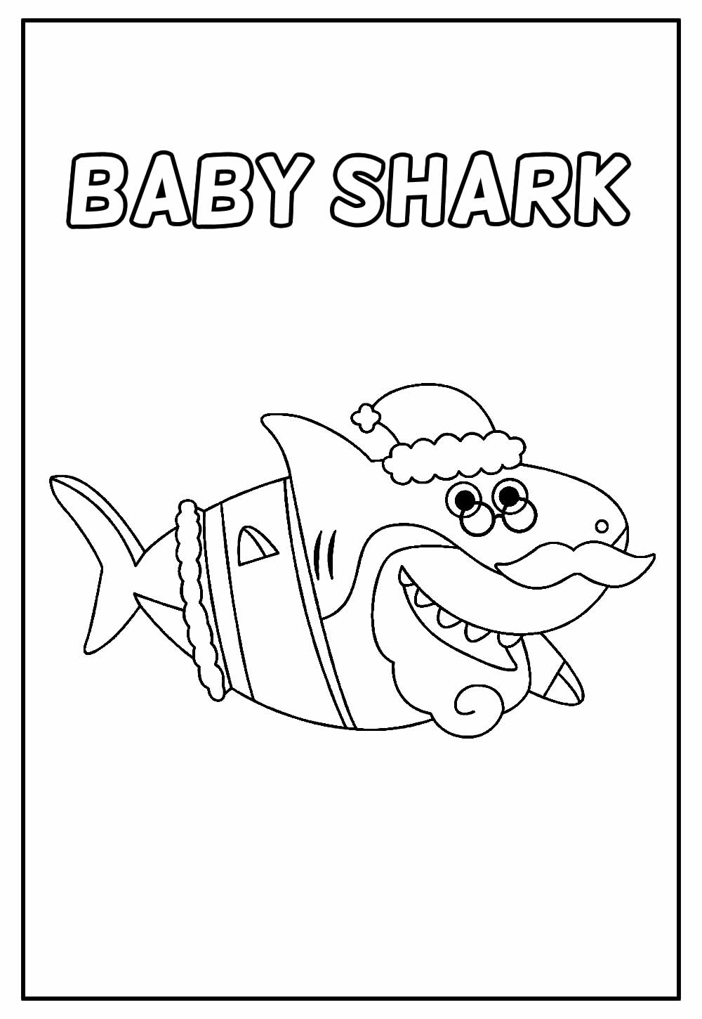 Desenho de Baby Shark para pintar