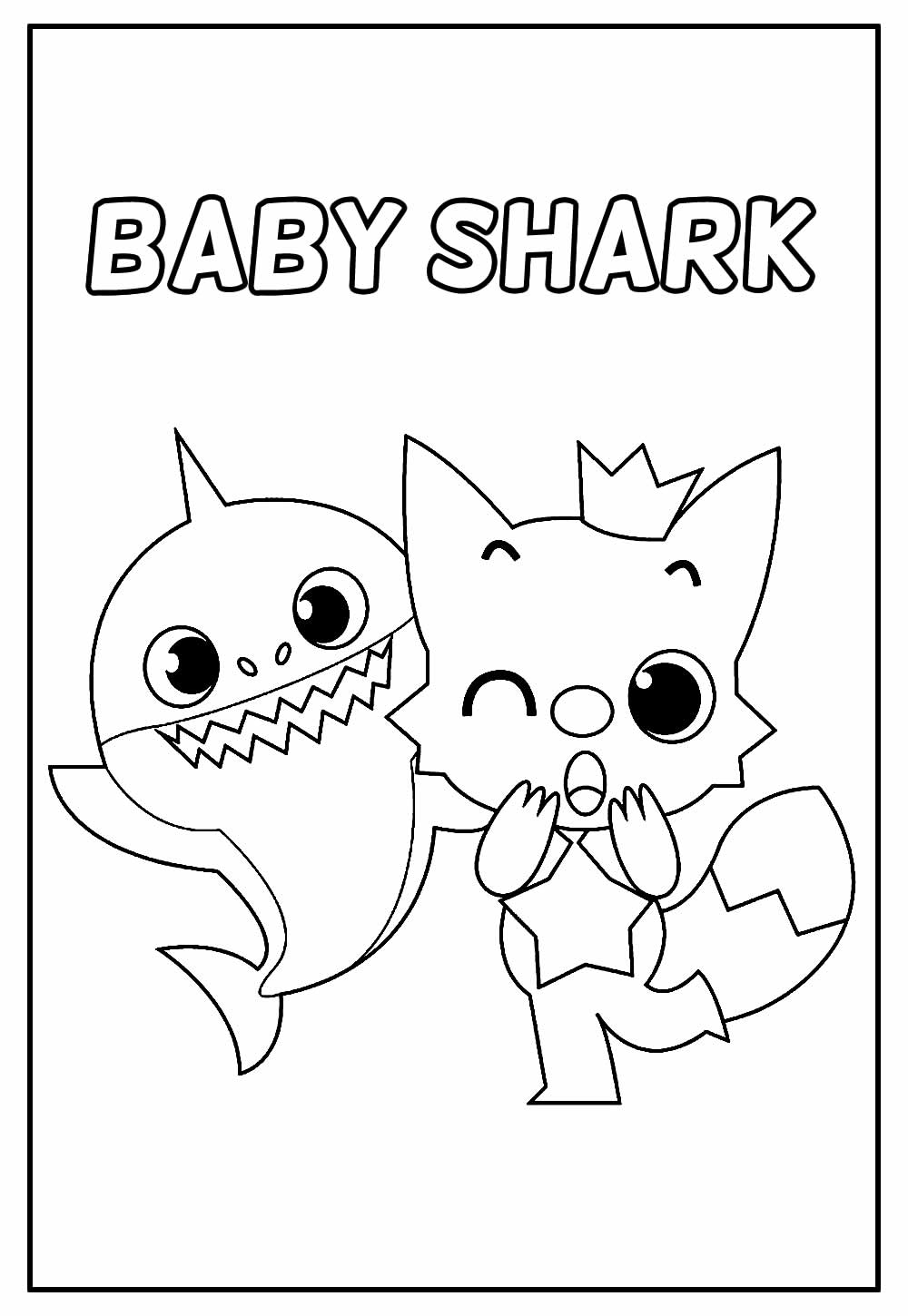 Desenho Educativo de Baby Shark para colorir