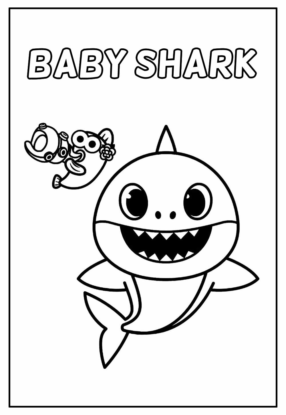 Desenho de Baby Shark para imprimir e colorir