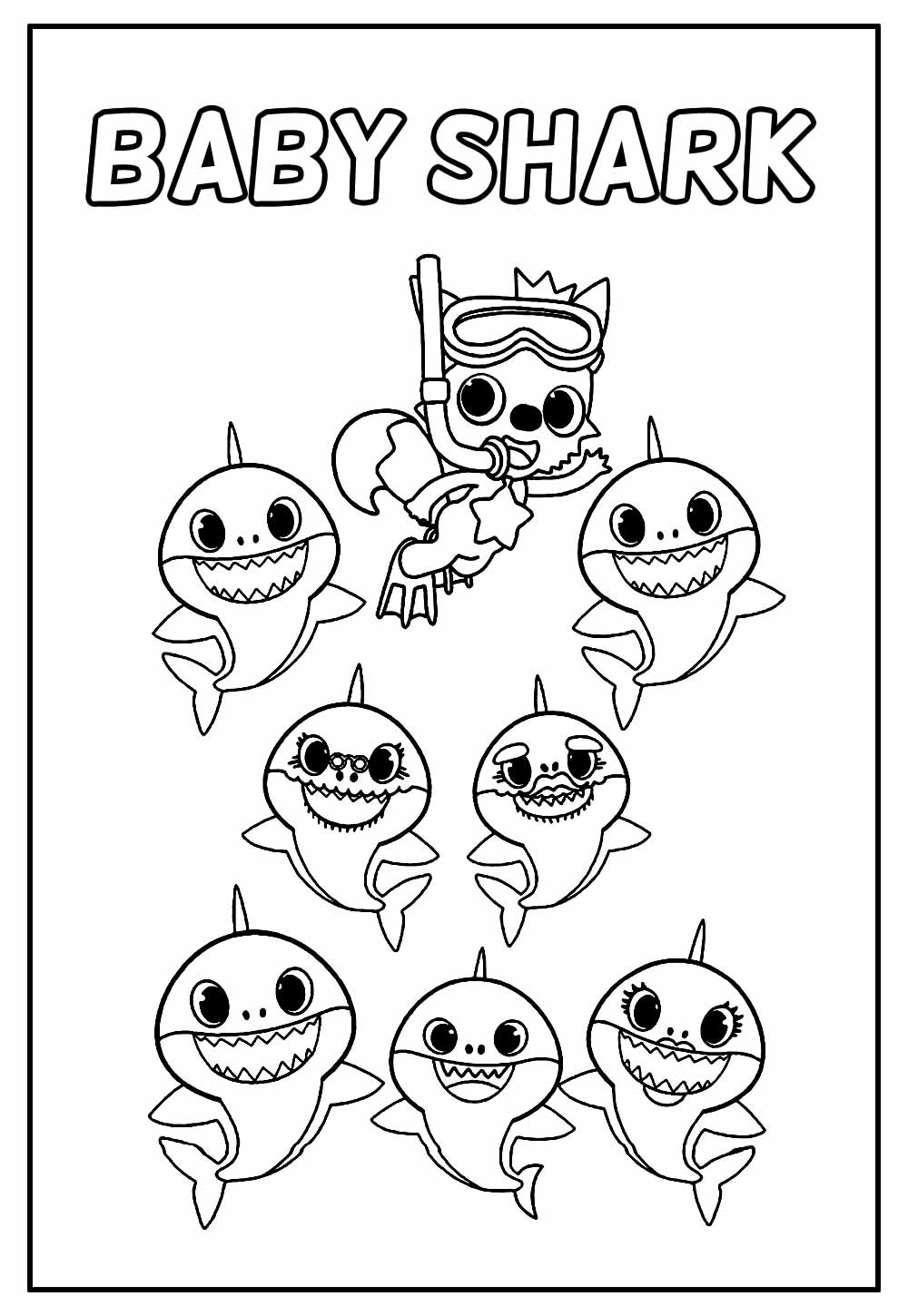 50+ Desenhos do Baby Shark para colorir - Dicas Práticas