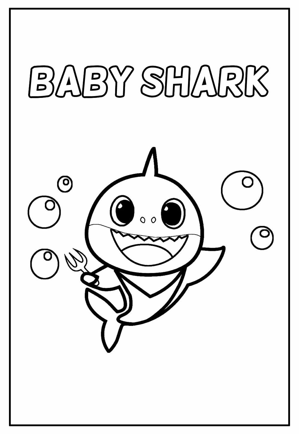 Imprimir para colorir e pintar o desenho Baby Shark - 3677