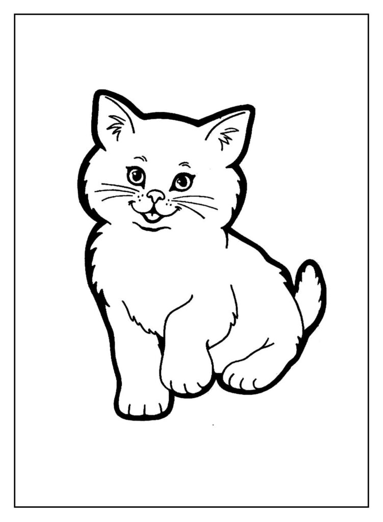 Desenho de casal de gatos para colorir