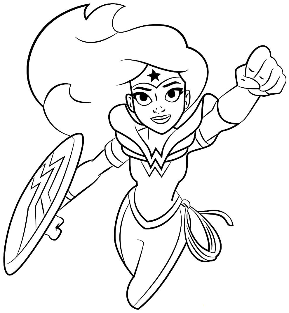 Desenhos da Mulher-Maravilha para colorir - Bora Colorir