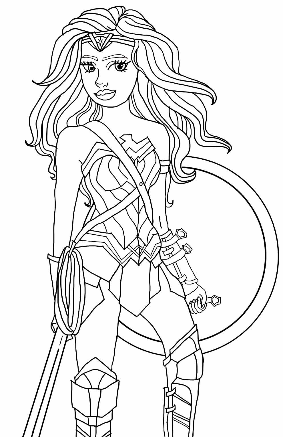 Desenhos da Mulher-Maravilha para colorir - Bora Colorir