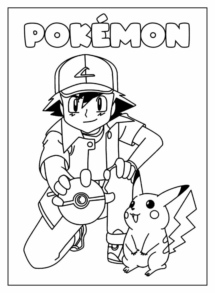 Desenho Educativo para pintar Pokémon