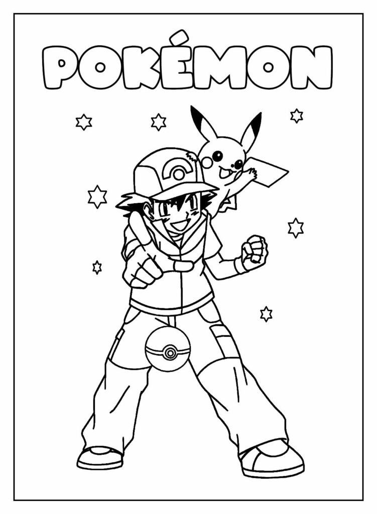 Desenho Educativo de Pokémon para colorir