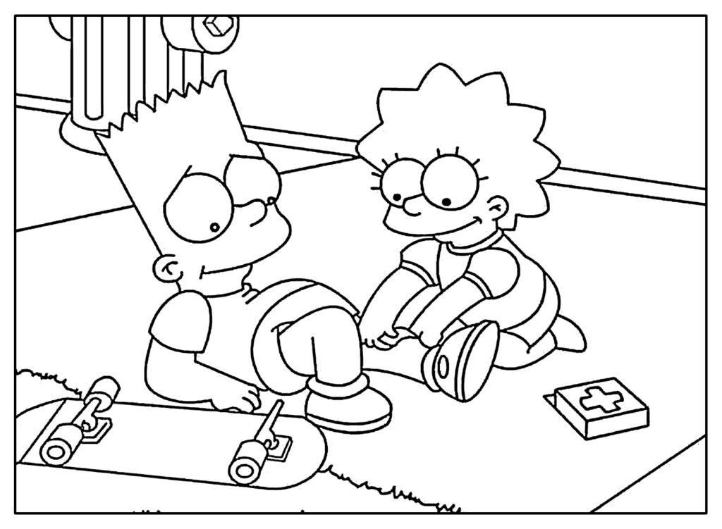 Imagem para colorir dos Simpsons