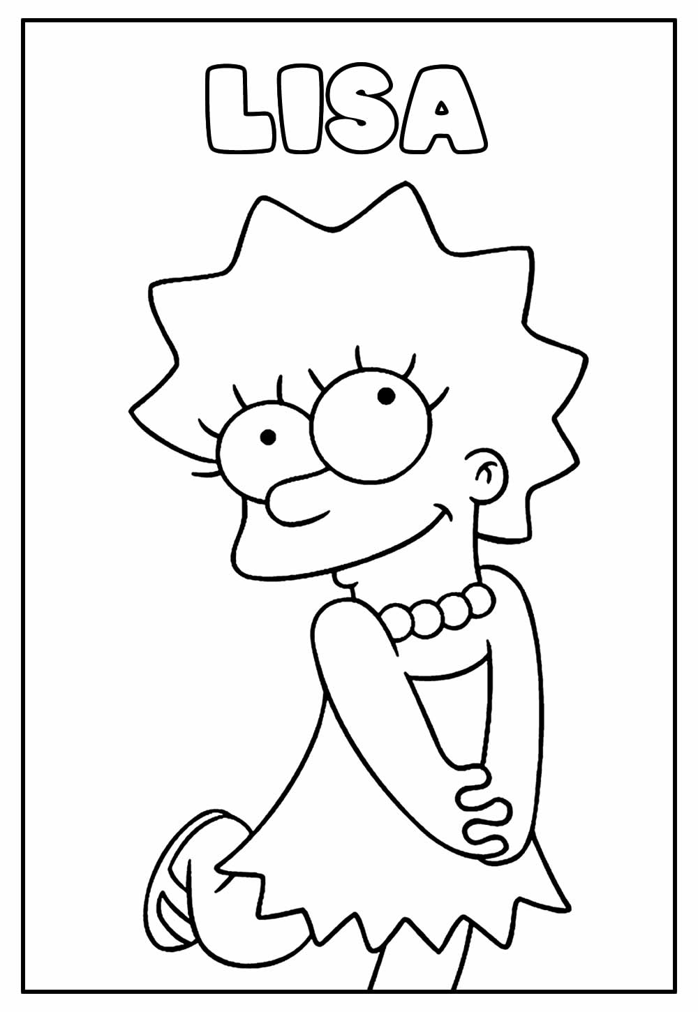 Desenhos para colorir Lisa Simpson