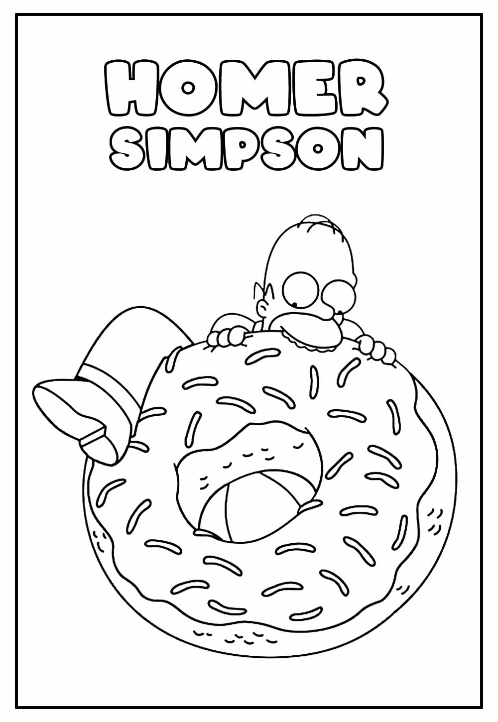 Desenho Educativo do Homer Simpson para colorir