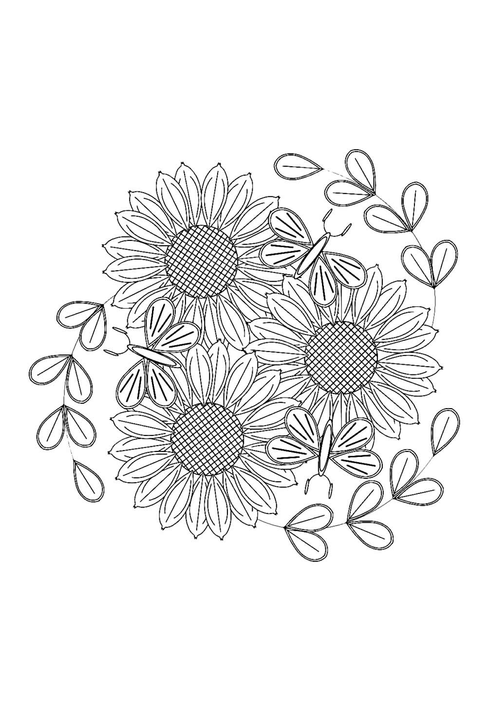 Girassol para colorir