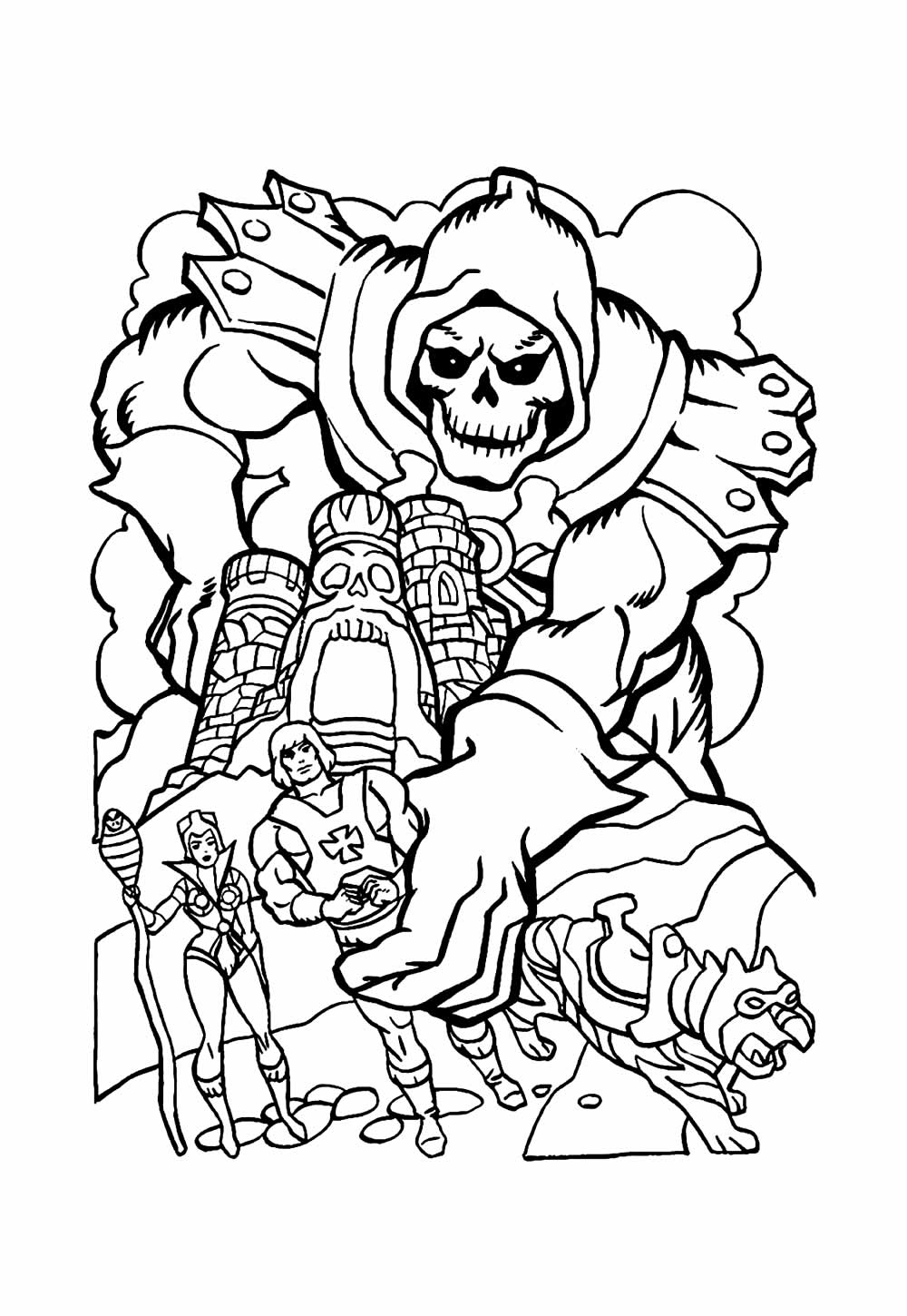 He-Man para Colorir - Esqueleto