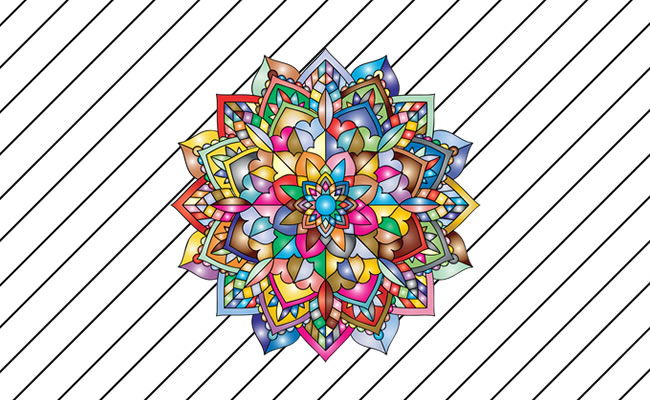 Desenho de Mandala de arte visual para colorir , imprimir o baixar. Pinta  on-line com um jogo de colorir…