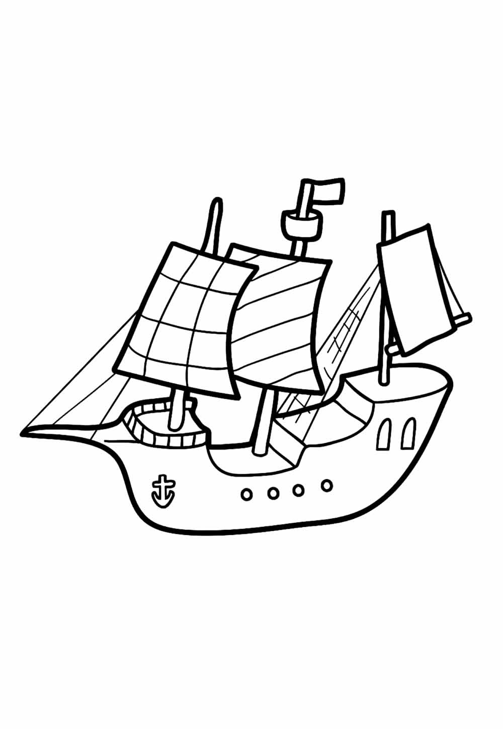 Desenho para colorir de Navio