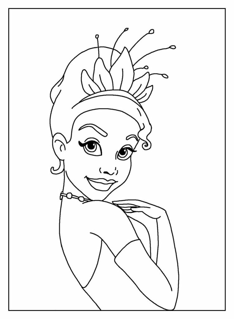 Desenhos para colorir Princesa Tiana