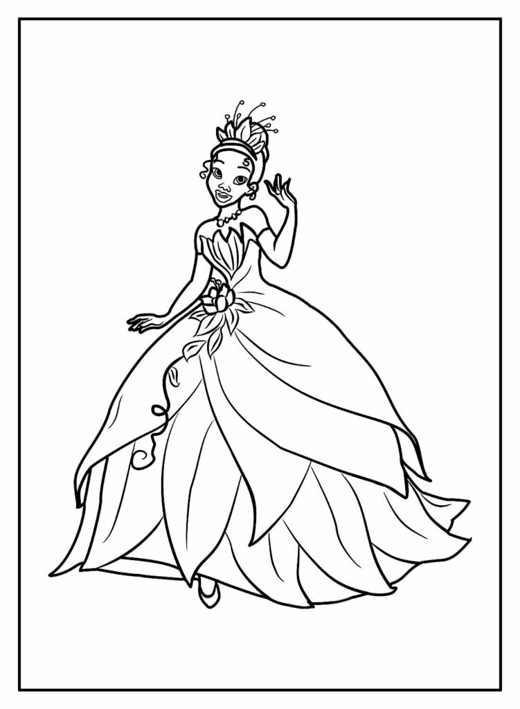 Desenhos da Tiana para colorir