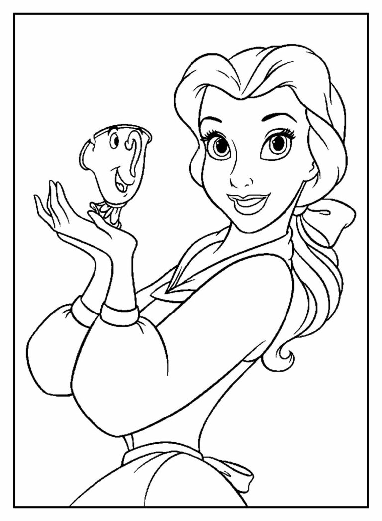 Desenhos da Bela e a Fera para colorir - Bora Colorir