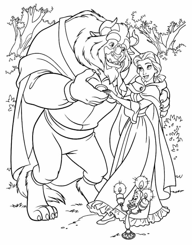 Desenhos da Bela e a Fera para colorir - Bora Colorir