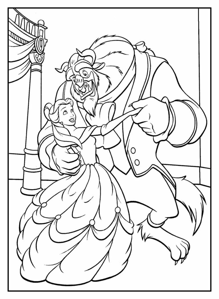 Desenhos da Bela e a Fera para colorir - Bora Colorir