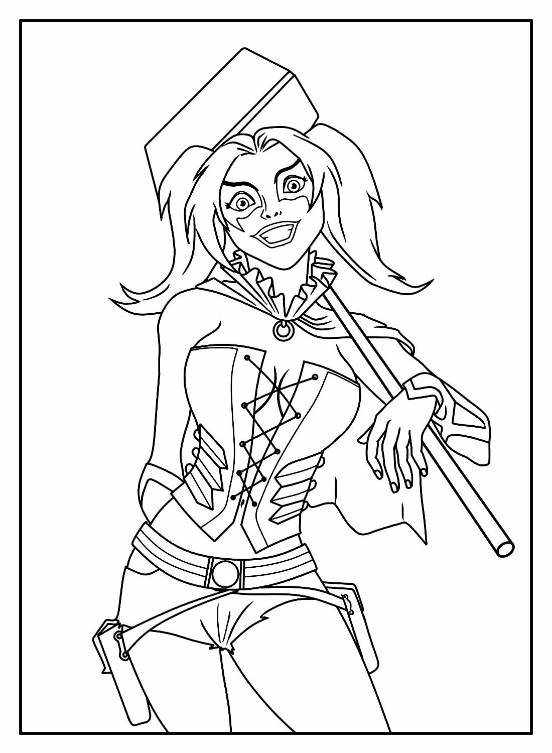 Desenhos da Arlequina para colorir - Bora Colorir