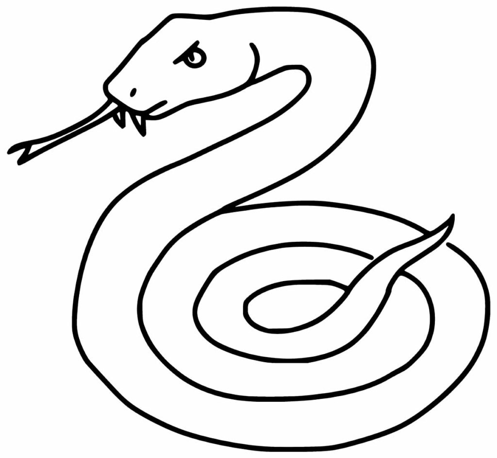 Cobra para Colorir e Pintar - Como Desenhar Bem Feito