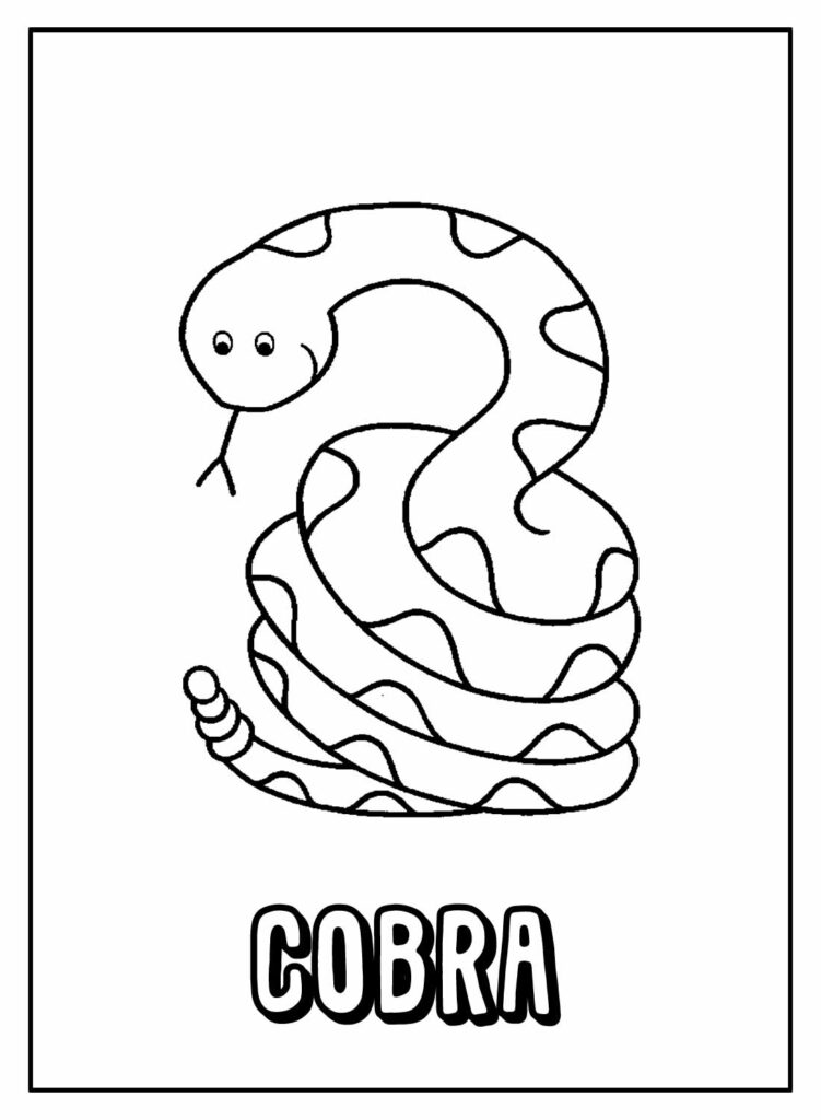 25+ desenhos de cobras para colorir para crianças - GBcoloring