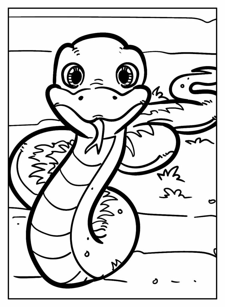 Cobra sorrindo para colorir - Imprimir Desenhos