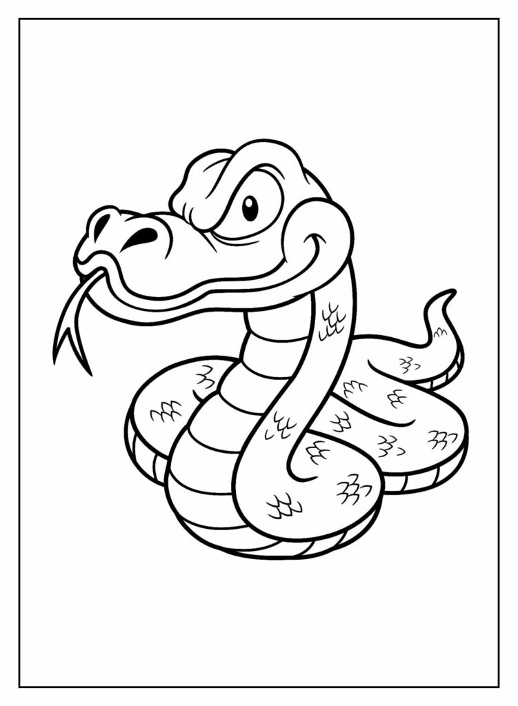 Desenho de Cobra para colorir – Imagem e Molde e para imprimir